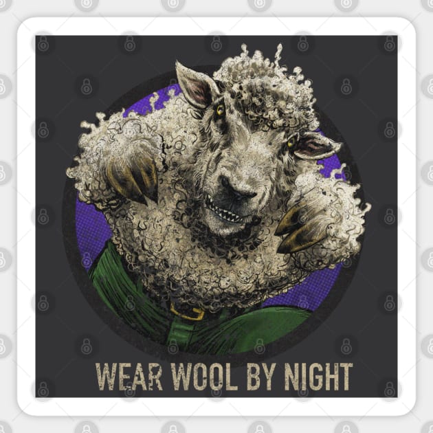 Wear-Wool By Night - distressed Sticker by ThirteenthFloor